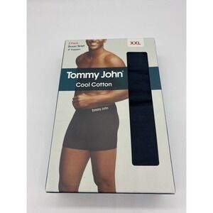 Tommy John Cool Cotton Boxer Brief 4" Size‎ XXL 2 Pack Black/Black